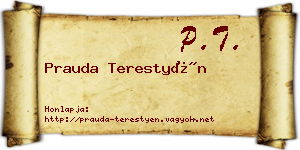 Prauda Terestyén névjegykártya